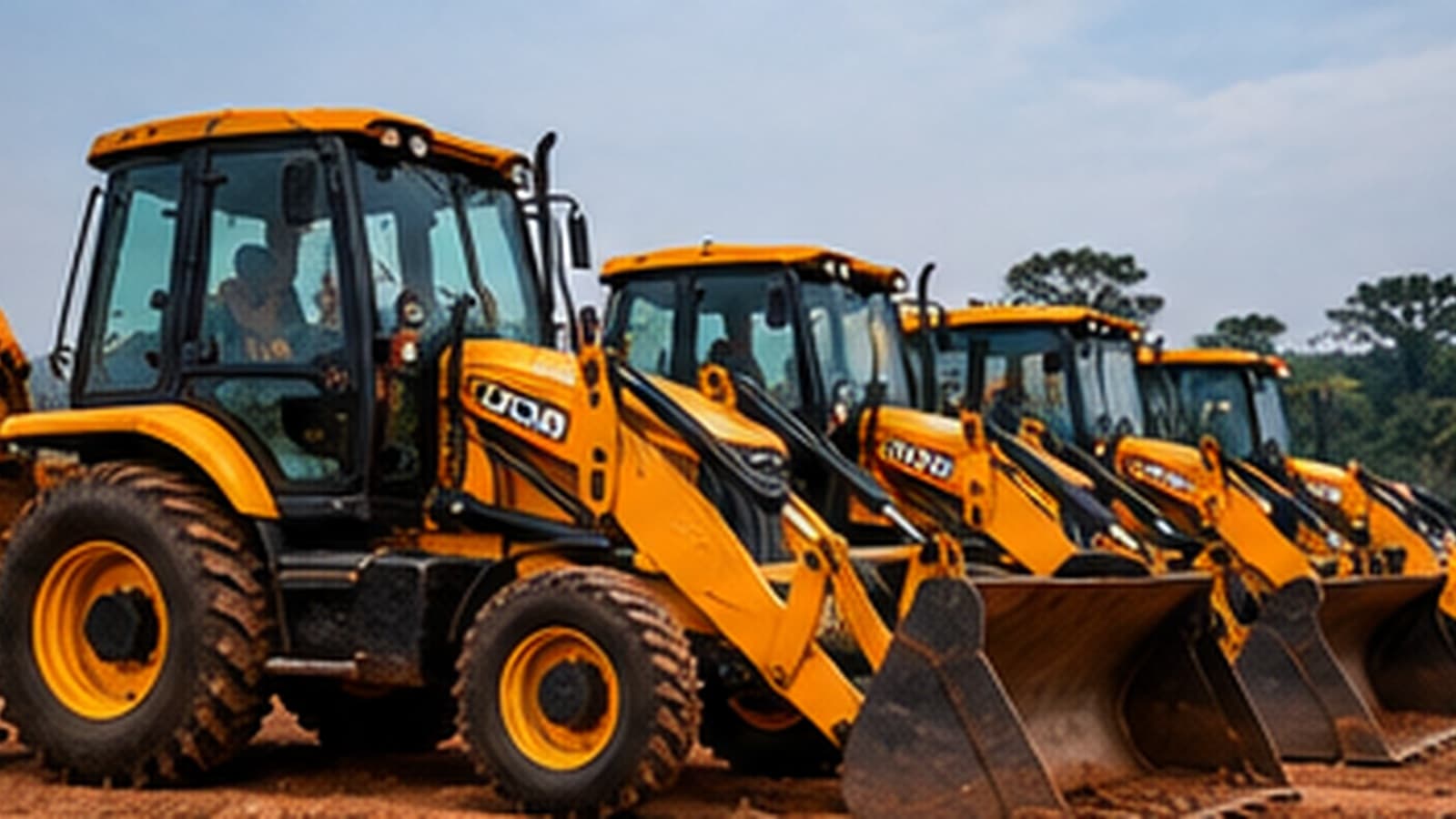 Heavy Machinery Fleet in Field Staging