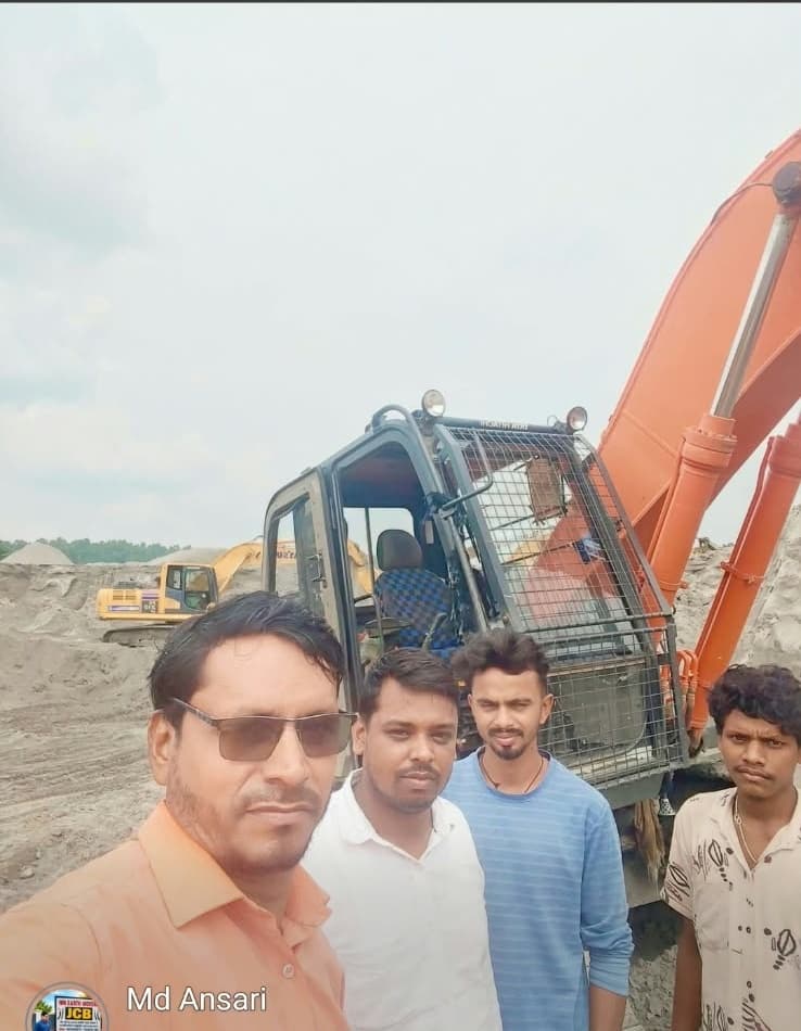 Heavy Poclain Excavator Earth-Moving at Power Plant Site